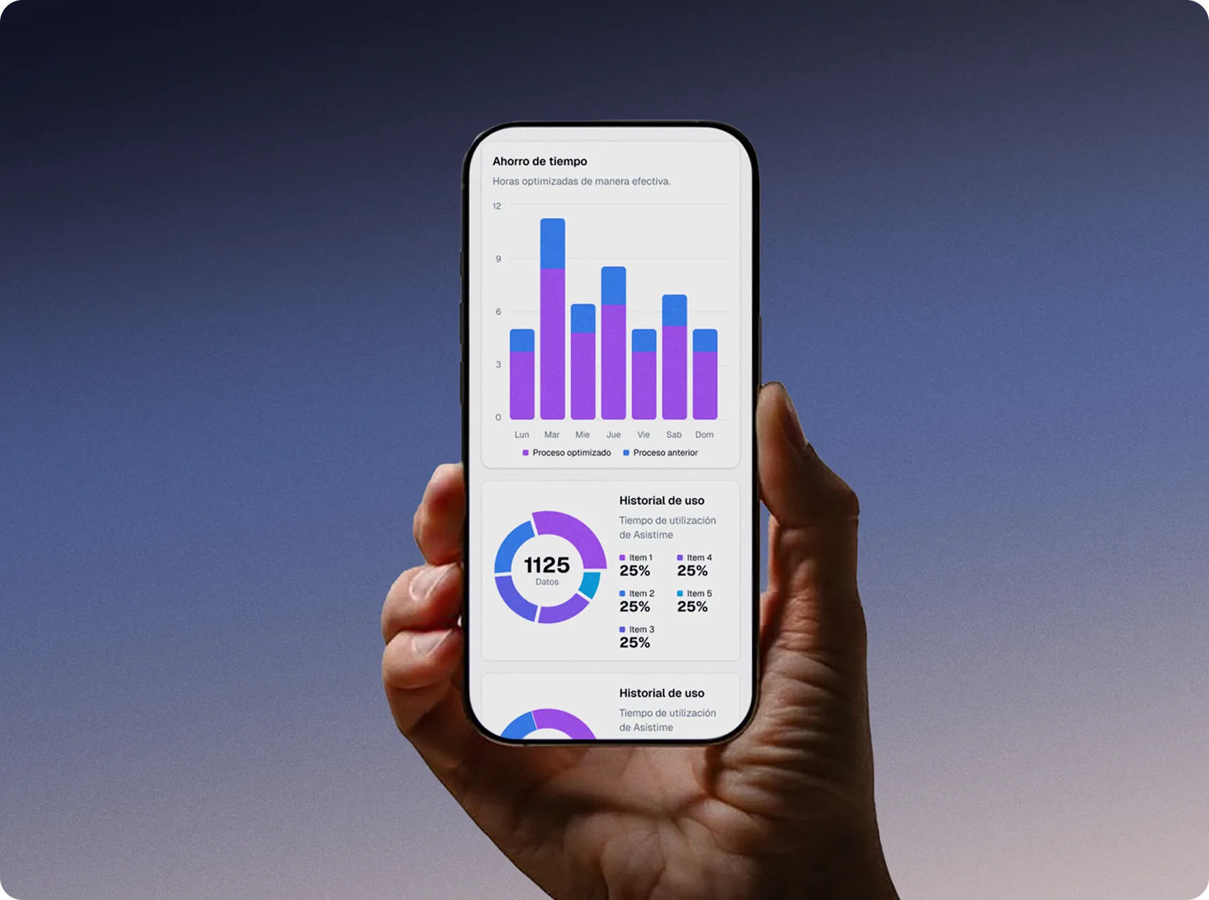 Asistime app on a phone