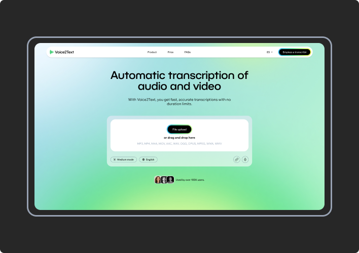 Automatic transcription web application